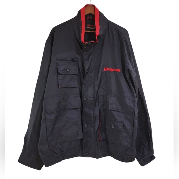 Snap On Tools Vintage Black & Red Techicians Racing Windbreaker XXL Pre-Owned - Picture 1 of 8